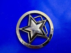 Famous Stars & Straps Five Point Star Logo See-Trough Silver Color Belt Buckle