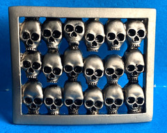 Vintage Skulls Skeleton Heads Goth Biker Belt Buckle