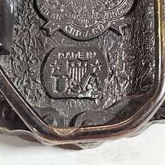 VTG 1983 Great American Buckle Co. Chicago Belt Buckle Enamel Eagle Biker Chain.
