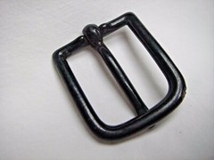 NOS Vintage Rectangular Gloss Black Single Prong Clip Buckle for 32mm Strap