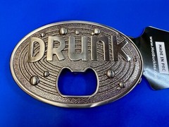 DRUNK NOS Funny Humor Novelty Belt Buckle with Bottle Opener