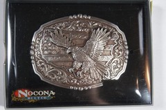 Nocona M&F Western Oval Rectangle Buckle American Flag Eagle 37944