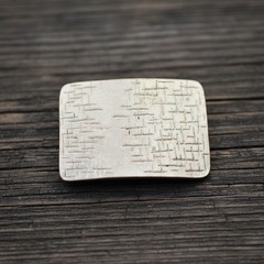 Fluted Effect Belt Buckle, Rosepearl – Rectangular Industrial Design Belts