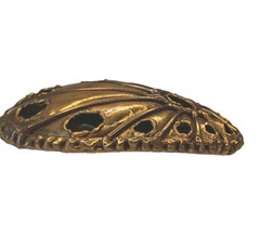 Goldtone Brass Colored Metal Belt Buckle With Turquoise Colored Stones Peacock