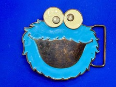 Sesame Street 2009 Cookie Monster Blue Muppet Character Belt Buckle
