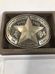 Southern Building Code Congress 1940-1985 Solid Brass Belt Buckle