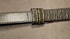 Unique Buckle Leather Belt. Dark Green 36 Inches Unisex