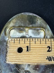 Vintage Crumrine Western Rodeo Team Roping Oval Belt Buckle Heavy Silver Bronze