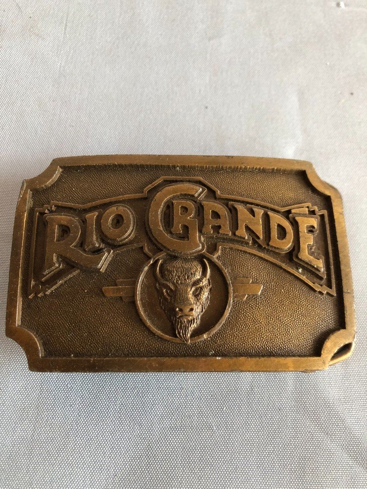 Humphreys Leather Goods RIO GRANDE Brass Tone Belt Buckle #F33