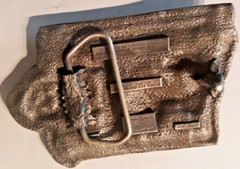 belt buckle 13th Central Hawkeye Gas Engine & Tractor Show Waukee IA 1988 silver