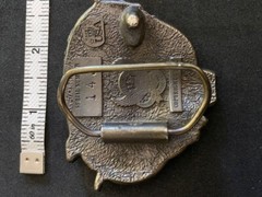 Texas Brass Buckle Bull Great American Chicago Buckle Co Brass Numbered 143