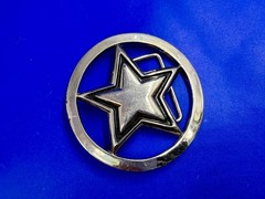 Famous Stars & Straps Five Point Star Logo See-Trough Silver Color Belt Buckle