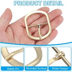 12Pcs 1.5&Prime; Single Prong Belt Buckle Metal Roller Buckle Light Gold/Black