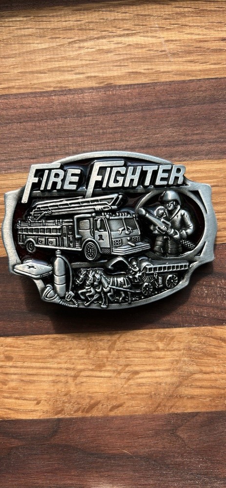 Fire Fighter Rescue Truck Red Enameled Belt Buckle Perfect gift for him