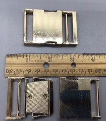 Gold Tone Polished Web Belt Buckles 2 For 1-3/8” Wide Belts NIP
