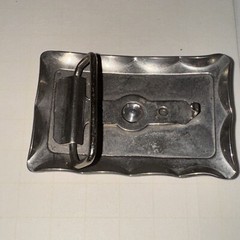 Vintage Brushed / Polished Nickel Horse Head Western Belt Buckle