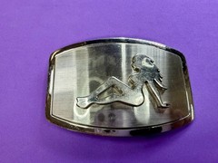 Mud Flap Sexy Girl Woman Silhouette Figure Silver Tone Trucker Biker Belt Buckle