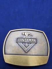 Vintage 90&rsquo;s 1996 Handyman Club Of America Life Member Hammer Logo Belt Buckle