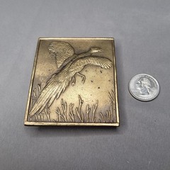 Bergamont Pheasant Game Bird Belt Buckle Men Gold Brass Western Hunting Wildlife