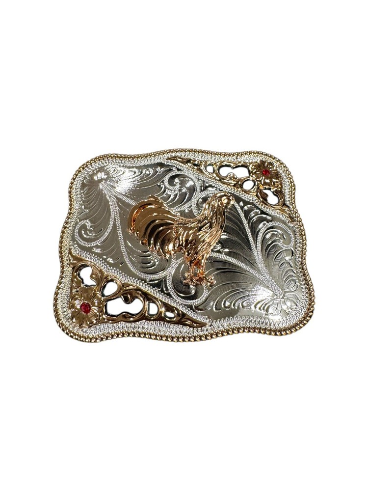 Rooster cowboy western style belt buckle hebilla vaquero Con gallo
