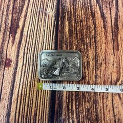 Vintage Hitachi Silver Belt Buckle Excavator Construction Mountains 951651 Rare
