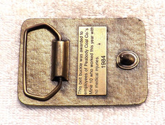 CLASSIC BELT BUCKLE SAFE WORKER AWARD PRODUCTION PEABODY COAL CO 1951-1984 BB12