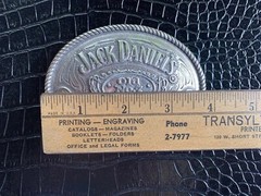 Jack Daniel’s Belt Buckle Old No. 7 Silvertone Oval Chunky 4” X 3” 2005 1.75”
