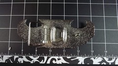 Collectible BRIGHT Finish STAINLESS STEEL Belt Buckle « LADY » BLACK ENAMEL