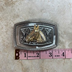 Belt Buckle Horse Head Cowboy Men&rsquo;s Women&rsquo;s Gold Silver Tone Texas Western