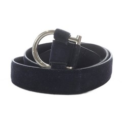 Salvatore Ferragamo Belt Suede Leather Gancini 85 Navy