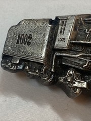 VINTAGE Locomotive METAL BELT BUCKLE Bergamot Brass Works 1978