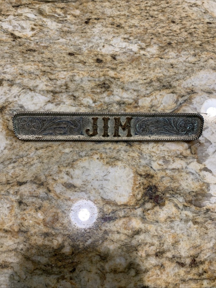 JUSTIN SILVER MEXICO “JIM” Name Plate 6.25” WESTERN