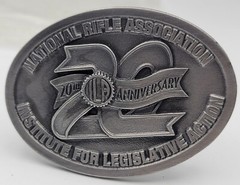 Vtg Belt Buckle Gun NRA ILA 20th Anniversary 3d Lion Shape Chape & Prong NEW