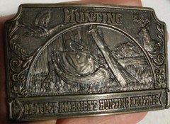 Hunting protect America&rsquo;s hunting heritage Lewis BELT BUCKLE Chicago USA 1978