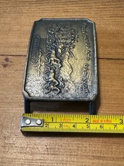 Vintage Wells Fargo and Company 1852 Stage Coach Rectangular Brass Belt Buckle