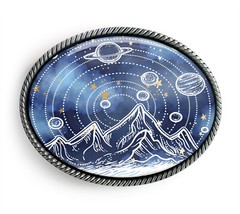 Outer Space Belt Buckle – Planets and Stars Sci-fi Belt Buckle – 13
