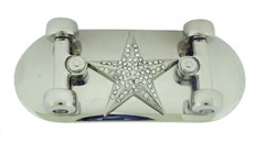 Skateboard Belt Buckles Skateboarders Skateboarding Skeleton Gold Silver Metal
