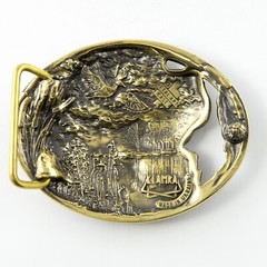 Cocker Spaniel brass belt buckle, Cocker Spaniel dog head, Hunting dog buckle