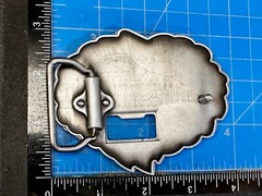 Roaring Lion Head Silver Tone Cutout Belt Buckle and Bottle Opener