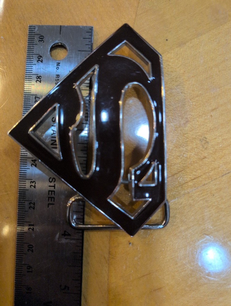 Superman logo buckle metal belt