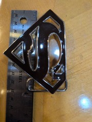 Superman logo buckle metal belt