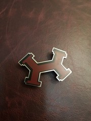 Hermes Red Lacquered Enamel Palladium Street Belt Buckle. h32mm