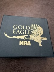 NRA Golden Eagles 2013 Commemorative LTD Belt Buckle Brass W/Box Never Used