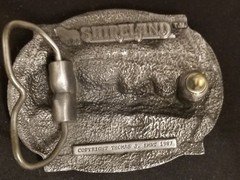 Vintage Belt Buckle Pewter Alloy Shireland Coach & Horse Scene 1987 NewOldStock