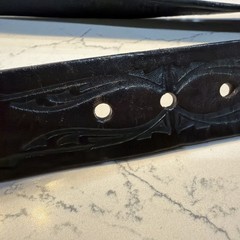 Levi’s Brown/Black Leather Tooled Western Belt Silver Buckle Men&rsquo;s Cowboy