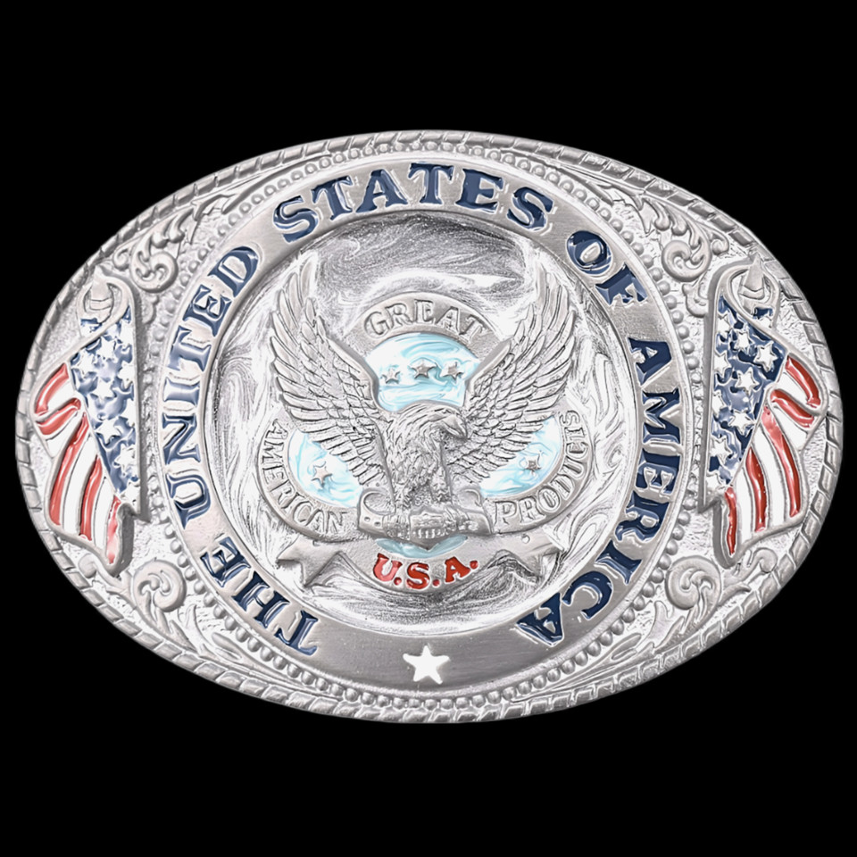 United States of America Patriotic Seal Great American Buckle Co. Belt Buckle