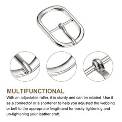 4Pcs 0.94&Prime; Single Prong Belt Buckle DIY Oval Center Bar Buckle Silver