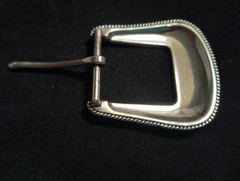 Vintage Western Style Belt Buckle Silver Tone Engraved Scroll & Flowers
