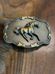 Running Wild Horse Western Belt Buckle Vintage Style Men Women Cowboy Rodeo Wear