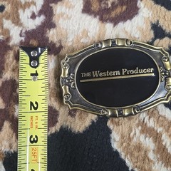 The Western Producer Retro Enamel Belt Buckle Farm Farmer Cowboy Agriculture Y2K